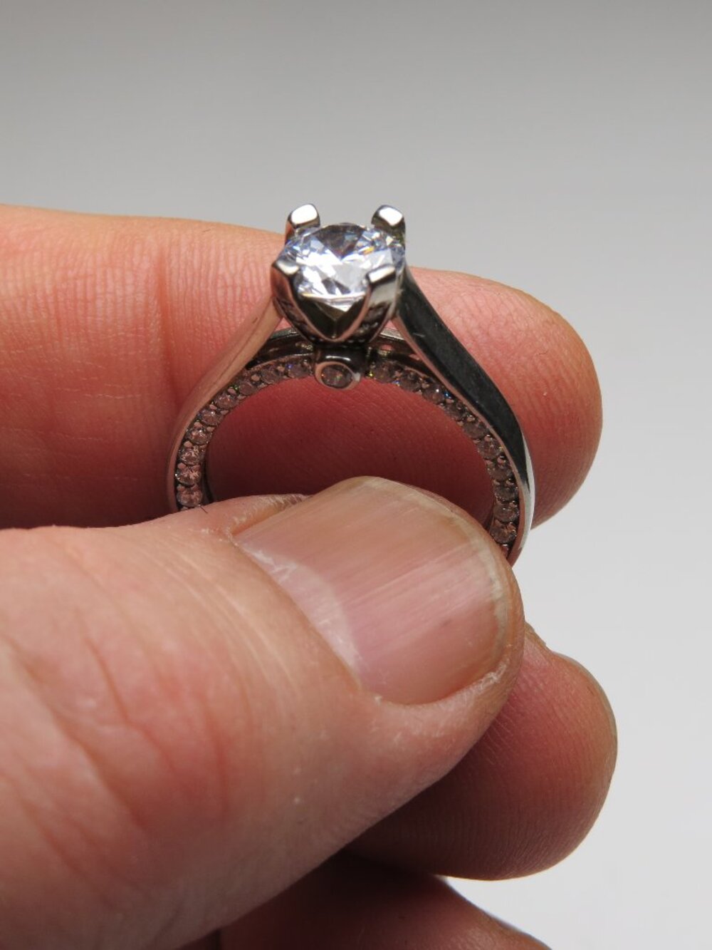 *925 Sterling Silver Diamond Engagement Ring